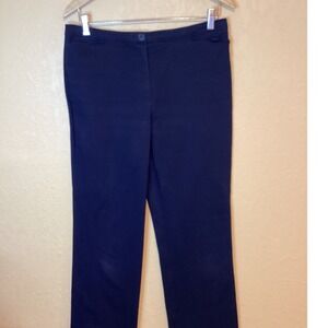 Faconnable Womens Chino Pants Black Cotton Stretch Trousers, Size 8‎